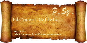 Pöpperl Szilvia névjegykártya